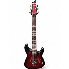 Used Schecter Guitar Research Demon 6 Crimson Red Burst Solid Body Electric Guitar