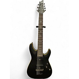 Used Schecter Guitar Research Demon 7 String Flat Black Solid Body Electric Guitar