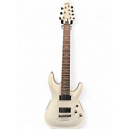 Used Schecter Guitar Research Demon 7 String White Solid Body Electric Guitar