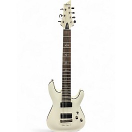 Used Schecter Guitar Research Demon 7 String White Solid Body Electric Guitar