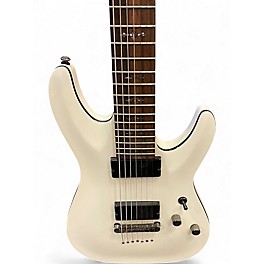 Used Schecter Guitar Research Demon 7 String White Solid Body Electric Guitar