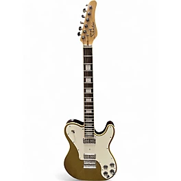 Used Schecter Guitar Research Diamond Series PT Metallic Gold Solid Body Electric Guitar