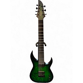 Used Schecter Guitar Research KM-7 MK-III GREEN AND BLACK Solid Body Electric Guitar