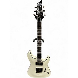 Used Schecter Guitar Research OMEN 6 DIAMOND SERIES Vintage White Solid Body Electric Guitar