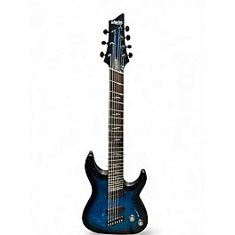 Used Schecter Guitar Research Omen Elite 7 Blue Burst Solid Body Electric Guitar