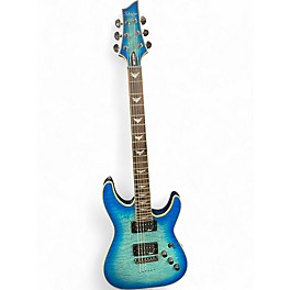 Used Schecter Guitar Research Omen Extreme 6 Blue Burst Solid Body Electric Guitar