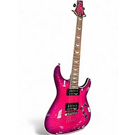 Used Schecter Guitar Research Omen Extreme 6 HOT PINK BURST Solid Body Electric Guitar