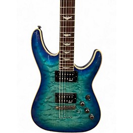 Used Schecter Guitar Research Omen Extreme 6 Ocean Blue Burst Solid Body Electric Guitar
