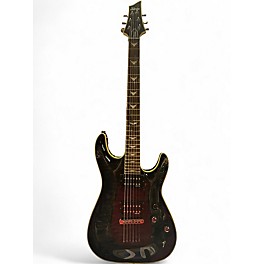 Used Schecter Guitar Research Omen Extreme 6 See Through Black Solid Body Electric Guitar