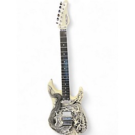 Used Schecter Guitar Research Progauge series White Dragon Solid Body Electric Guitar