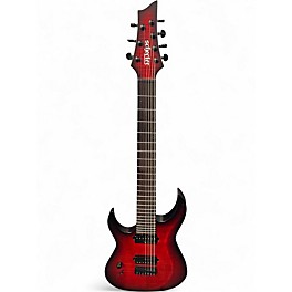 Used Schecter Guitar Research SUNSET EXTREME LEFT HANDDED SCARLET BURST Solid Body Electric Guitar