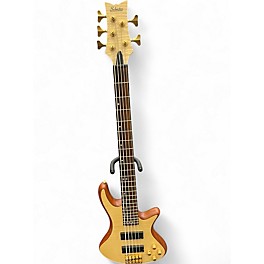 Used Schecter Guitar Research Stiletto Custom 5 String Natural Electric Bass Guitar