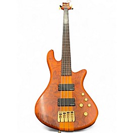 Used Schecter Guitar Research Stiletto Studio 4 String Fretless Honey Satin Electric Bass Guitar