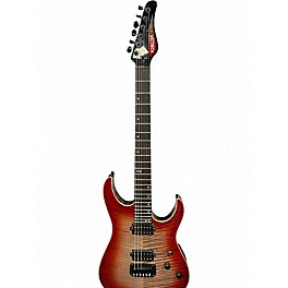 Used Schecter Guitar Research USA CUSTOM SHOP SUNSET RED STAIN BLACK BURST Solid Body Electric Guitar