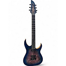 Used Schecter Guitar Research schecter diamond series km6 Ocean Blue Burst Solid Body Electric Guitar