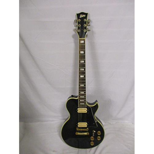 Used Shiro Single Cut Black Solid Body Electric Guitar Black Guitar