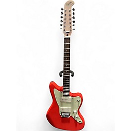 Used Squier 12 String Jazzmaster Fiesta Red Solid Body Electric Guitar