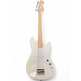 Used Squier Bronco Olympic White Electric Bass Guitar