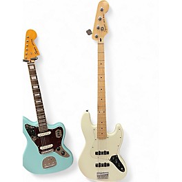 Used Squier Sonic Jazz Bass White Electric Bass Guitar