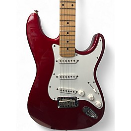 Used Squier Standard Series Stratocaster Candy Apple Red Metallic Solid Body Electric Guitar