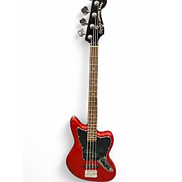Used Squier Vintage Modified Jaguar Bass Red Electric Bass Guitar