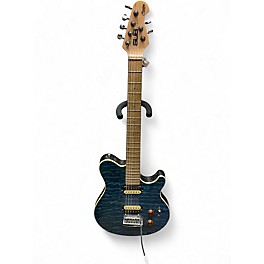 Used Sterling AX3 SUB AXIS BLUE QUILT Solid Body Electric Guitar