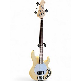Used Sterling by Music Man Sub 4 Vintage White Electric Bass Guitar