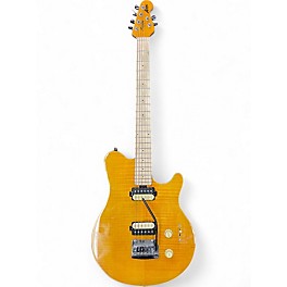 Used Sterling by Music Man Sub AX3 Axis Trans Amber Solid Body Electric Guitar