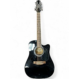Used Takamine EF381SC Black and White 12 String Acoustic Electric Guitar