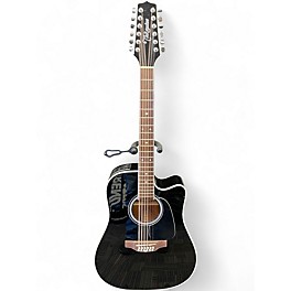 Used Takamine GD38CE Black 12 String Acoustic Electric Guitar