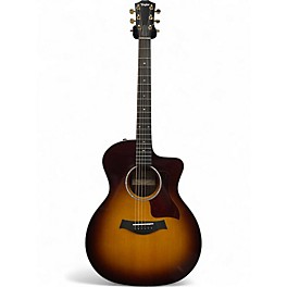 Used Taylor 214CE Deluxe Tobacco Sunburst Acoustic Electric Guitar