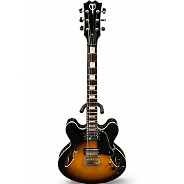 Used Teton DOUBLE CUTAWAY 2 Color Sunburst Hollow Body Electric Guitar