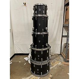 Used Used VERTICAL Drum Co 5 piece Custom 8 Ply Maple Black Wood Grain Drum Kit