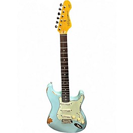 Used Vintage V6MRLB DISTRESSED BLUE Solid Body Electric Guitar