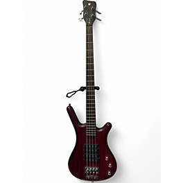 Used Warwick Corvette Double Buck 4 String Trans Red Electric Bass Guitar