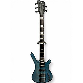 Used Warwick Corvette Double Buck 5 String Trans Blue Electric Bass Guitar
