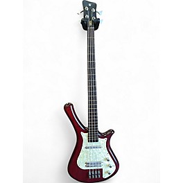 Used Warwick Fortress Flashback Trans Red Electric Bass Guitar