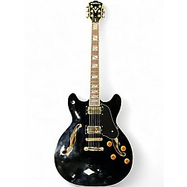 Used Washburn HB35 Black and White Hollow Body Electric Guitar