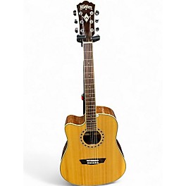 Used Washburn WD10SCE Left Handed Natural Acoustic Electric Guitar