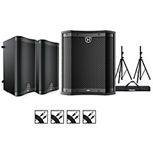 Harbinger VARI 2000 Series Powered Speakers Package With VS12 Subwoofer, Stands and Cables 8" Mains
