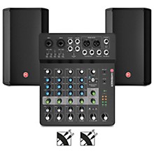 Harbinger VARI V1112 12" Powered Speakers Package With LV8 Mixer and Cables
