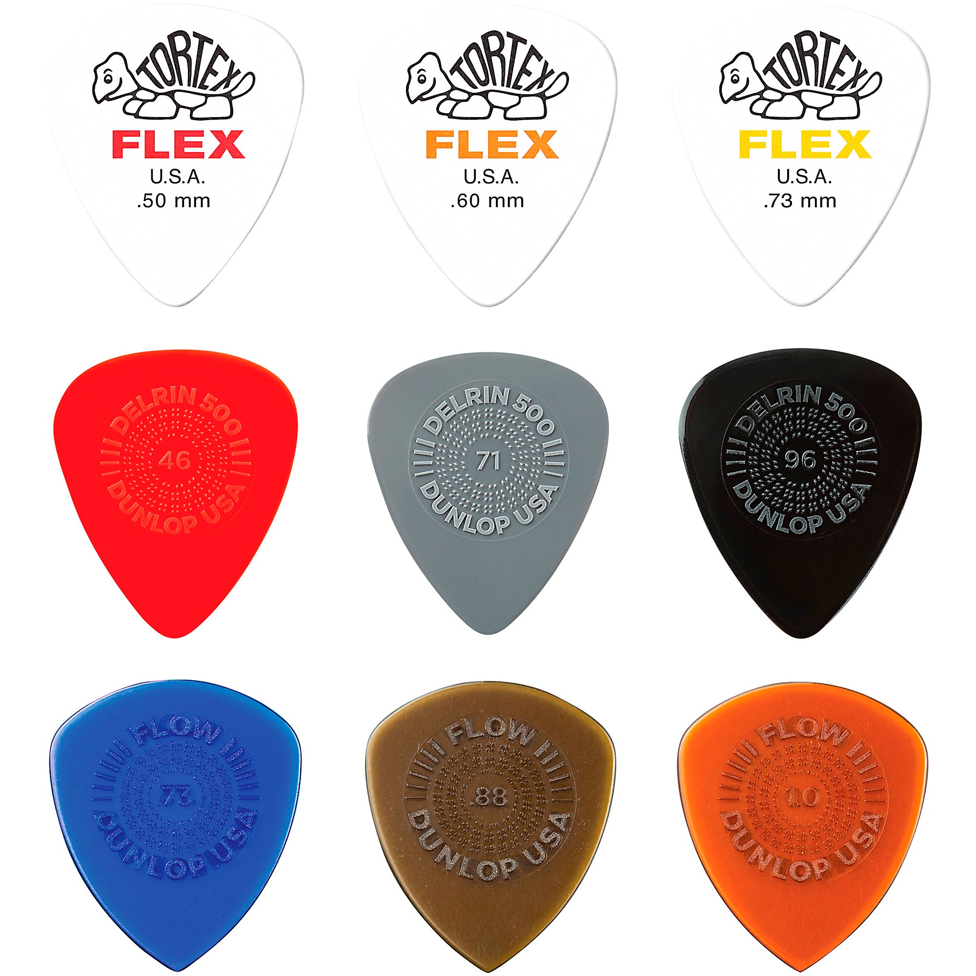 Dunlop Variety Flex/Flow/Prime Grip Pick Pack LT/MD18 Guitar Center