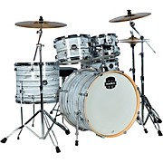 Venus Complete 5-Piece Drum Set With Hardware & Cymbals White Marblewood