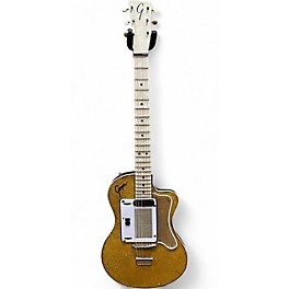 Vintage 1960s Goya Hagrstrom Model 80 Gold Sparkle Solid Body Electric Guitar