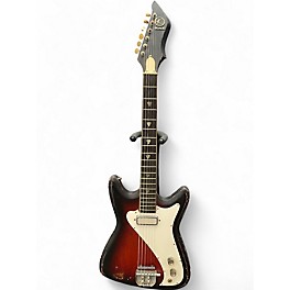 Vintage 1960s Kay Vanguard Red Burst Solid Body Electric Guitar