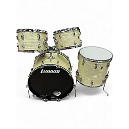 Vintage 1960s Ludwig 4 Piece Hollywood White Marine Pearl Drum Kit