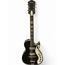 Vintage 1960s Silvertone 1423 black sparkle Solid Body Electric Guitar