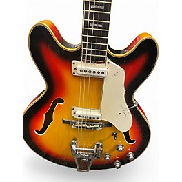Vintage 1960s VOX SUPER LYNX DELUXE Sunburst Hollow Body Electric Guitar