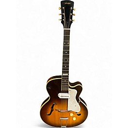 Vintage 1960s Vega E-221T 2 Color Sunburst Hollow Body Electric Guitar