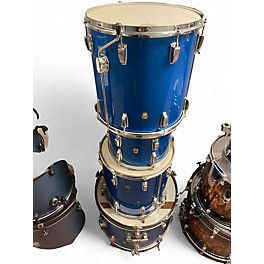 Vintage 1969 Ludwig 4 Piece Keystone BLUE SPARKLE Drum Kit